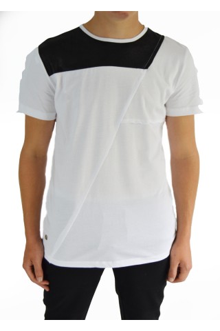 Black on white patterned T-shirt
