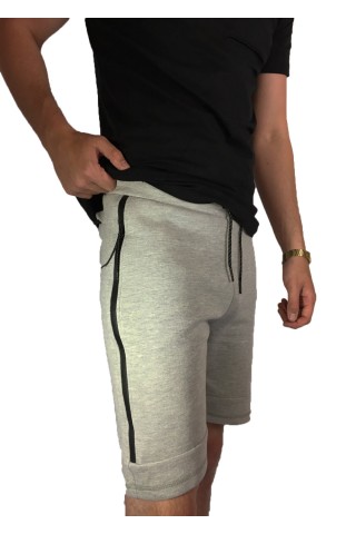 Grey one zip pocket shorts